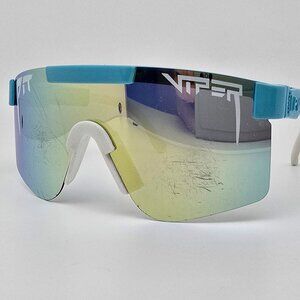 Pit Viper The Cannonball Original Baby Blue Frame Polarized Gold Lens Sunglasses